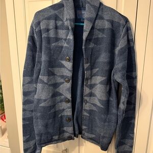 Lucky Brand Blue Geometric Men's Cardigan